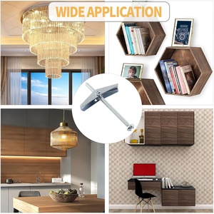 Kit de anclajes y tornillos para paneles de yeso de acero inoxidable de alta resistencia, pernos de palanca de pared huecos con sistema de medición métrica de tuerca de mariposa - Product Image 6