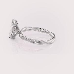 Anillo de Diamante Cultivado en Laboratorio con Certificación IGI, Engaste Micro Pavé, Bañado en Rodio, Plata de Ley 925, para Compromiso o Boda - Product Image 2