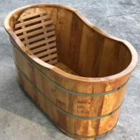 Décor salle de bain traditionnelle avec baignoire autoportante en bois meilleure vente du vietnam 99GD