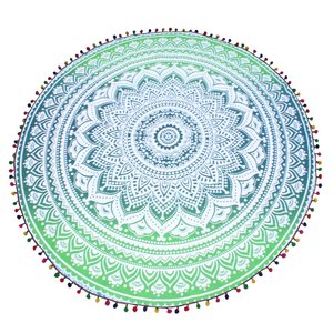 Tapices de Algodón Estampados Hechos a Mano, Toalla de Playa de Algodón, Tapete de Yoga, Decoración del Hogar, Tapiz Redondo para Colgar en la Pared, Estilo Mandala de Elefante Tradicional - Product Image 2