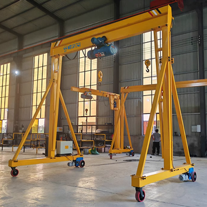 Grue à portique mobile miniature portable à 4 roues, hauteur de levage de 2 m à 3 m, pour les chantiers de construction - Product Image 3