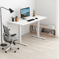 Bureau électrique convertible moderne à double moteur pour le travail assis-debout, réglable en hauteur, en acier, vente en gros