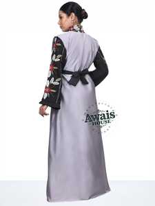 Kaftan Abaya Traditionnel Islamique pour Femmes Grande Taille Léger pour Mariage Longue Robe à Manches Longues Fait Main en Taffetas Polyester AWAIS - Product Image 3