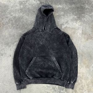 Sudadera con Capucha de Invierno de Talla Grande, 100% Algodón, Felpa Transpirable, Lavado Ácido, Decoloración al Sol, Estilo Desgastado, para Hombre y Mujer, con Logotipo Personalizado en Serigrafía - Product Image 1