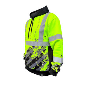 Sudadera con capucha reflectante de seguridad para hombre, chaquetas de seguridad de alta visibilidad, precio al por mayor - Product Image 6