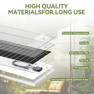 Panneaux solaires Rvpozwer 22% d'efficacité 200W Technologie demi-cellule Garantie 25 ans pour usage commercial et domestique - Product Image 2