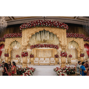 Escenario de Boda de Fibra de Vidrio de Estilo Mughal Tradicional y Elegante de la India Real, Ligero para Bodas en Australia - Product Image 1