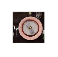 Plaque de chargeur en cuivre de haute qualité, couleur or rose avec cuillère fourchette taille personnalisée plaque de chargeur en cuivre à vendre