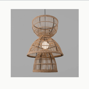 Abat-jour en rotin fait à la main, luminaire suspendu en bambou tressé, abat-jour décoratif pour la maison et le restaurant - Product Image 2