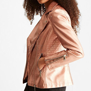 Chaqueta de Motociclista de Cuero para Mujer, Diseño Personalizado, Resistente al Viento - Product Image 2