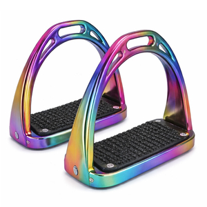 Estribos de Equitación de Acero Inoxidable de Alta Calidad con Reposapiés de Goma Antideslizante, Servicio Personalizado OEM - Product Image 1