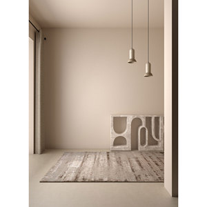 Alfombra Uvenuti de Lana y Seda de Bambú Tejida a Mano, Color Marfil, LRB-5003, Rectangular, Abstracta, para Dormitorio, Hecha a Mano con Técnicas de Viscosa - Product Image 5