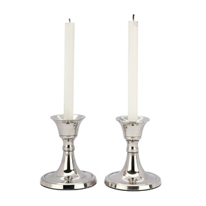 Candelero cónico de Metal para decoración de mesa plateado para el hogar y la iluminación navideña, velas decorativas - Product Image 5