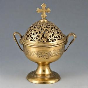 FaithFlame Holy Flame Brûleur d'encens à charbon de bois Antique Encensoir en laiton fabriqué à la main pour la messe et les offrandes spirituelles - Product Image 6