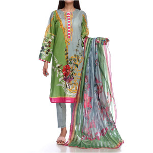 Shalwar kameez-vestido de 3 piezas bordado, prenda informal paquistaní para mujer, 2023 - Product Image 1