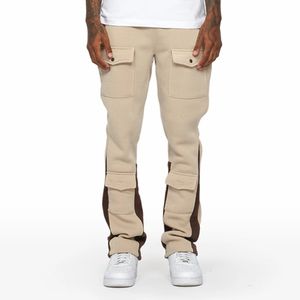 High Quality Custom Screen Print Fleece <b>Joggers</b> Men Wide Leg Sweatpants <b>Baggy</b> Stacked Flared Sweat men's pants - Product Image 3