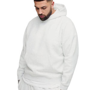 Fabrication OEM, sweat-shirt unisexe en molleton d'hiver à rayures, gris clair, respirant, 100% coton, coupe régulière, thermique - Product Image 2