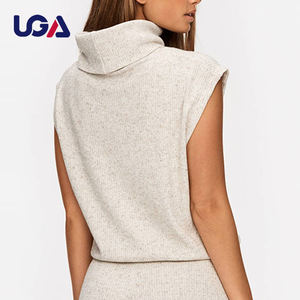 <span class=keywords><strong>UGA</strong></span>, venta al por mayor, suéter liso con cuello de <span class=keywords><strong>tortuga</strong></span> para mujer, Tops de algodón orgánico para mujer, sudaderas con capucha recortadas - Product Image 4