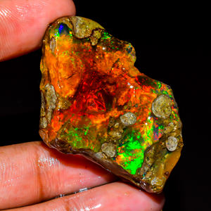 Opale de feu Welo, pierres précieuses en vrac, opale de feu multiple, opale éthiopienne brute, opale éthiopienne brute, pierre précieuse d'opale naturelle, 90 ct. R-111 - Product Image 1