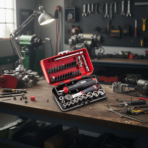 Estuche Bimaterial USAG de 38 Piezas con Vasos Hexagonales de 1/4'' X-Grip y Puntas - Product Image 3