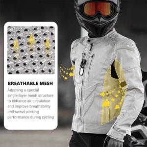Ensemble veste et pantalon cargo unisexe léger et durable pour moto et course automobile avec bandes réfléchissantes - Product Image 4