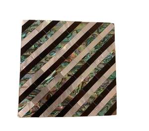 Premium Classic Eco-Friendly <b>Black</b> Resin square Tea <b>Coasters</b> with Mother Pearl Inlay Stylish Cup Platter Mats for Home Hotel Use - Product Image 4