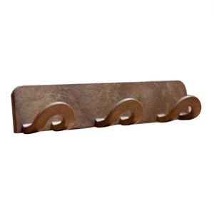 Appendiabiti adesivo con 3 ganci, plastica effetto legno (Kppels P5002M) - Product Image 1