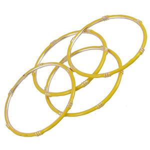 Kriaa <b>Set</b> of 4 Yellow <b>Gold</b> Plated Fashion Tennis Bracelets Elegant <b>Bangle</b> <b>Sets</b> - Product Image 1
