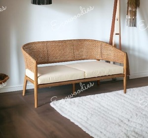 Sofá de bambú natural de diseño moderno de dos asientos de alta calidad, cómodos juegos de Muebles personalizados - Product Image 4