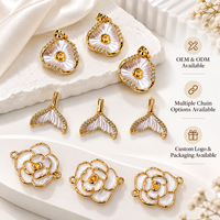 Pendentifs queue de sirène en coquillage blanc personnalisés, connecteurs de bracelet fleuris pour marques de bijoux côtiers, vente en gros