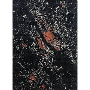 Tapis Uvenuti noué à la main en laine et soie, motif abstrait bleu pour la maison, la voiture, le salon, la chambre - Slr-7062 - Product Image 1