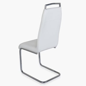 Meubles modernes articles prix usine chaise blanc PU chaise de salle à manger en cuir chaises de chambre à manger moderne avec pieds en acier chromé - Product Image 6