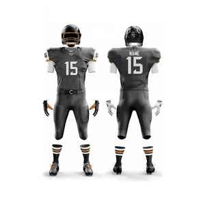 Uniforme de football américain sur mesure à manches courtes, service OEM, respirant, anti-humidité, antibactérien, personnalisation de la marque de l'équipe - Product Image 2