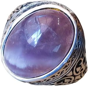 Bague pour homme en argent sterling 925, nouvelle arrivée, pierre précieuse améthyste naturelle, pierre de naissance de février, cadeau de Noël, bijoux en gros - Product Image 1