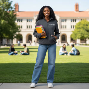 Sigma phi เสื้อกันหนาวมีซิปสำหรับผู้หญิงเหมาะสำหรับใส่ได้ทั้งชายและหญิงผ้าฟลีสแปนเด็กซ์/ ผ้าฝ้ายปักได้เป็นมิตรต่อสิ่งแวดล้อม - Product Image 1