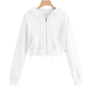 เสื้อกันหนาวแขนยาวคอตตอนสำหรับผู้หญิงเสื้อครอปเสื้อครอปเสื้อครอปเสื้อสเวตเตอร์แขนยาวสำหรับใส่ไปยิมกำหนดโลโก้ได้เอง - Product Image 3