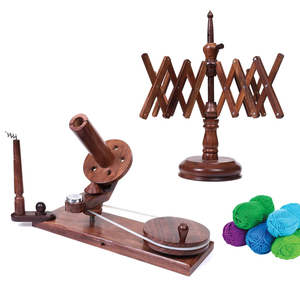 Ensemble rapide d'enrouleur de boule de fil en bois fait à la main: outil de crochet à tricoter ensemble combiné de fil rapide enrouleur + rapide - Product Image 4