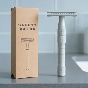Rasoir de sécurité Morgans Industries en acier inoxydable à double lame, outil de rasage pour homme, utilisation en salon de coiffure - Product Image 1