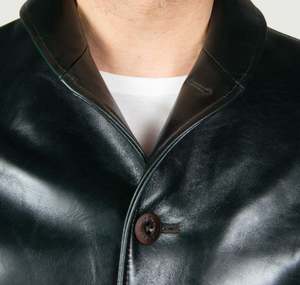 Chaqueta de cuero de caballo, forro de cuero curtido para verduras, botón de madera de algodón, espesor de 1,2mm, hecho a mano - Product Image 5