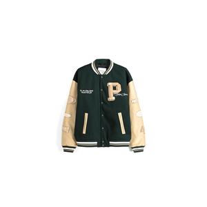 Vestes de baseball vintage pour hommes, brodées, en laine, manches en cuir, logo personnalisé, capuche en toile, coupe-vent, écologiques - Product Image 5