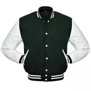 New Men's High Quality Letterman Varsity Jacket Wool Body Stand Collar Winter College Baseball Jacket - Product Image 4