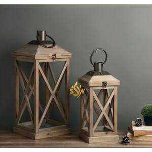 Creative Design <b>Lantern</b> Wooden <b>Candle</b> <b>Lantern</b> With Stainless Steel Knob Unique <b>Candle</b> Jar & Holder Living Room Bed Room Decor - Product Image 1
