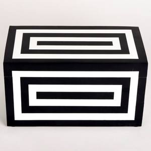 Boîtes décoratives indiennes en bois et résine Rentangel Stripe Boxes Home Decore Box Best Indian Decor and Indian Accents - Product Image 1