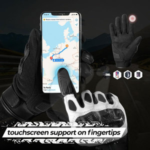 ถุงมือแข่งรถมอเตอร์ไซด์แบบทำตามสั่งสไตล์ใหม่พร้อมอุปกรณ์ป้องกันมือทำจากหนังสำหรับกีฬากลางแจ้ง - Product Image 3