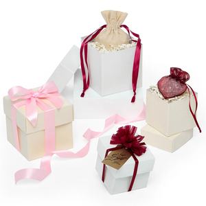Cube <b>Boxes</b> with Cap <b>Tops</b> Elegant Wedding Gift <b>Set</b> Packaging - Product Image 1
