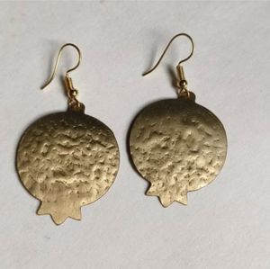 Pendientes de latón de piedras preciosas doradas Pendientes de joyería india de HF CRAFTS - Product Image 3