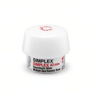 SIMPLEX Tête de marteau en superplastique blanc de 40 mm, marteau à percussion à face souple, dureté moyenne - Product Image 3