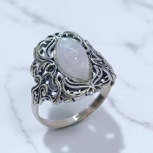 Marquise Cut Natural Moonstone & labradorite 925 Sterling <b>Silver</b> Boho <b>Ring</b> Handmade <b>Statement</b> Jewelry Nature Inspired <b>Rings</b> - Product Image 2