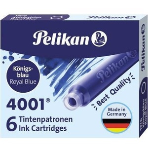 Cartucho de Tinta Borrable para Pluma Estilográfica Pelikan 4001 TP/6, Azul Rey, Estándar, Paquete de 6 Unidades - Product Image 1