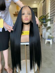 Extensions de cheveux Remy vietnamiens, trame simple, style naturel, toutes couleurs, cheveux les plus longs, teinture noir jais - Product Image 1